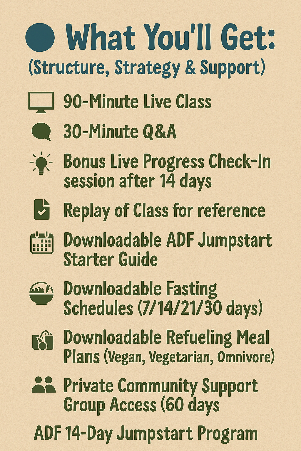 (Next LIVE Class- Oct. 5th) ALTERNATE DAY FASTING 14-DAY JUMPSTART PROGRAM!