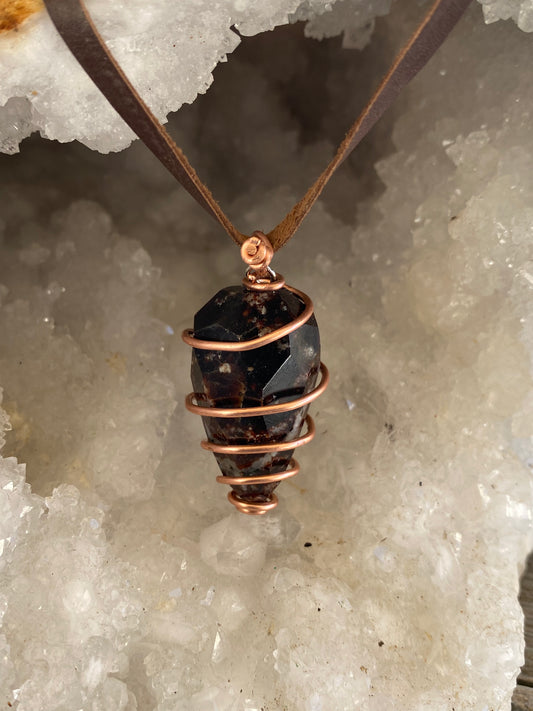 India: GENUINE GARNET FACETED PENDANT