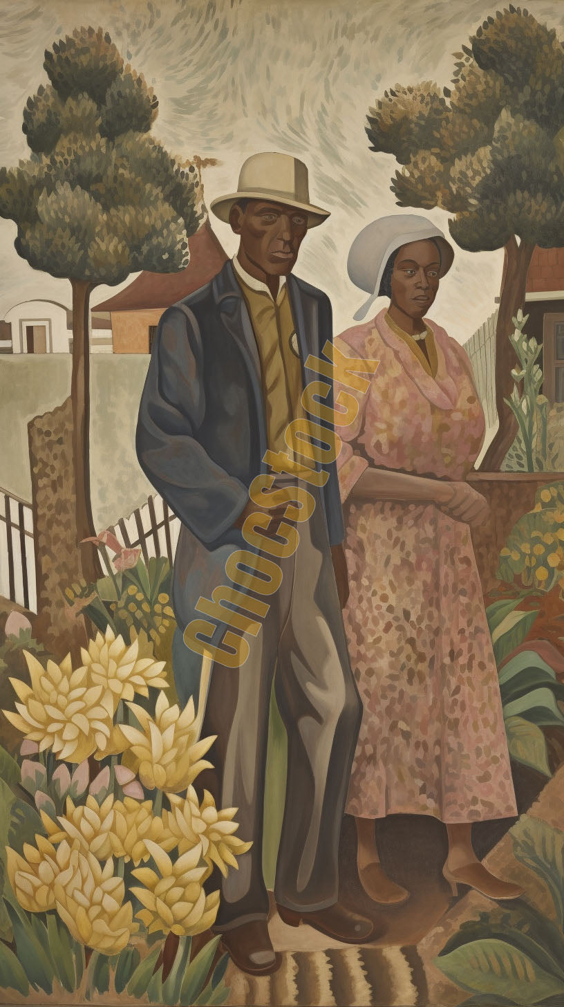 Husband and Wife In The Garden