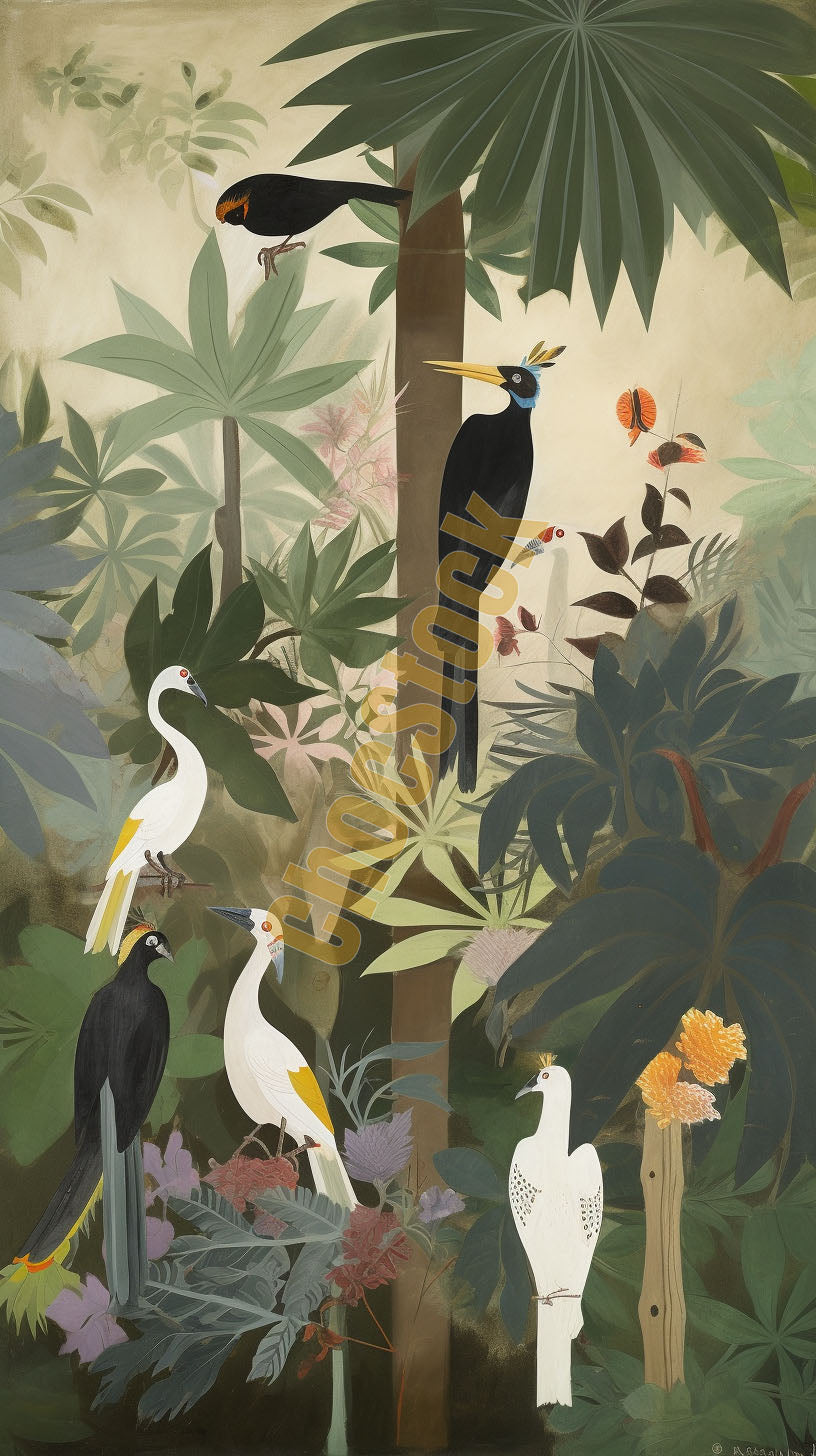 Exotic Birds In Tree 4