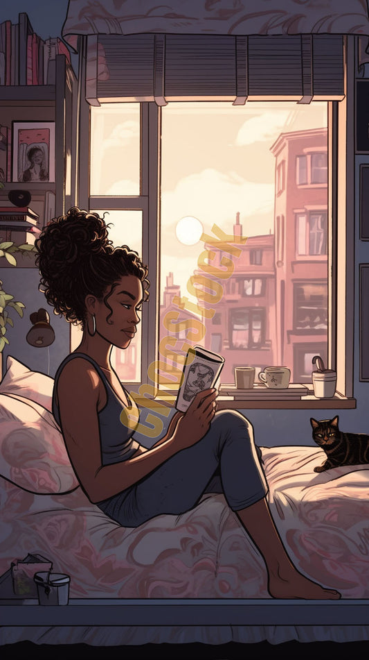 Young Woman Reading Book