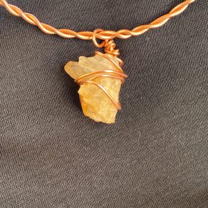 Brazil: CREAMY TANGERINE QUARTZ PENDANT (On Leather Neckstrap)