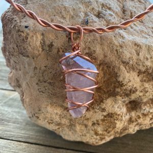 Brazil: AMETHYST CRYSTAL PENDANT (On Leather Neckstrap)