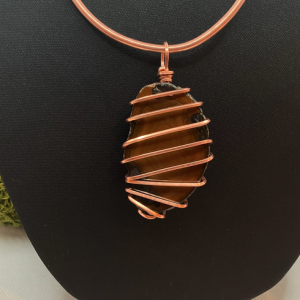 Brazil: BURNT HONEY NATURAL AGATE SLAB (On Leather Neckstrap)