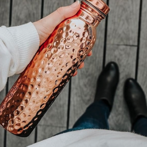 "DRINK YOUR COPPER" 99.99% Pure Copper Drinking Vessel for Water