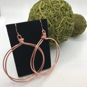 PURE COPPER DOUBLE BANDED HOOP EARRINGS