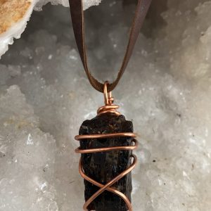 Brazil: GORGEOUS TOURMALINE PENDANT (On Leather Neckstrap)