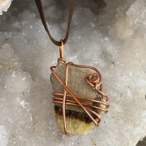 Madagascar: SEPTARIAN ROUGH On Leather Neckstrap)