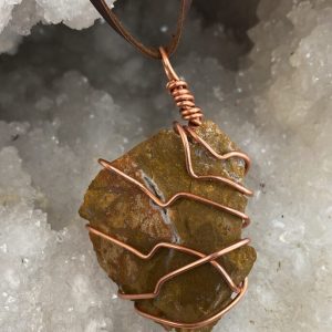 Madagascar: YELLOW JASPER PENDANT (On Leather Neckstrap)