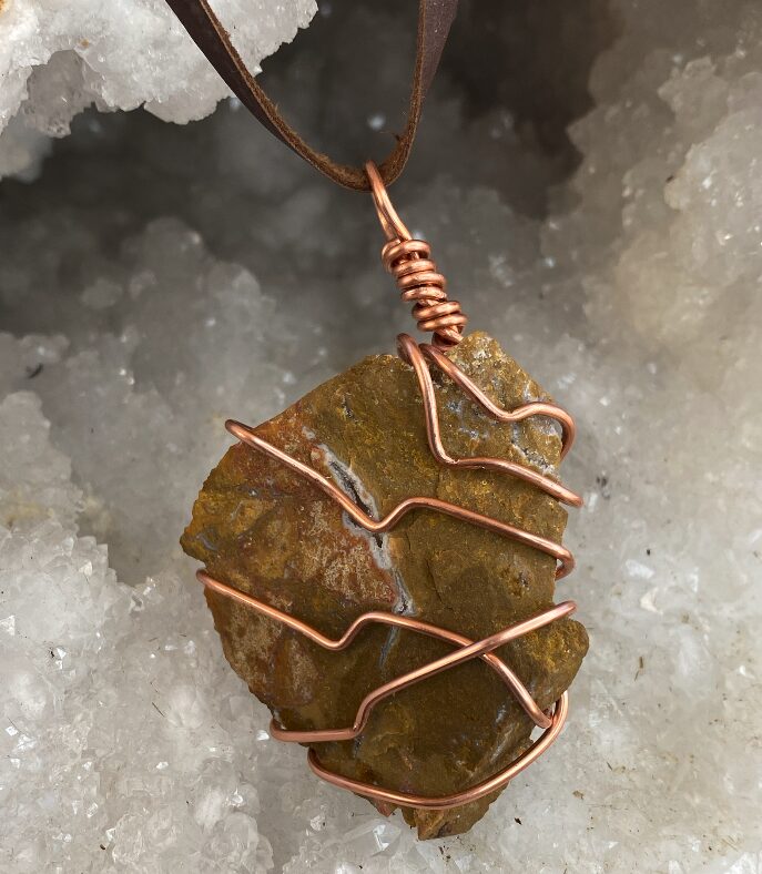 Madagascar: YELLOW JASPER PENDANT (On Leather Neckstrap)