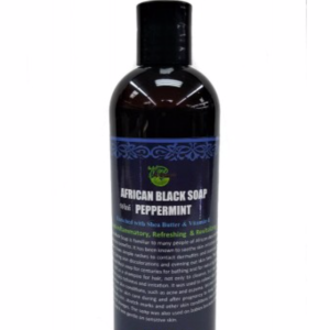 LIQUID AFRICAN BLACK SOAP with PEPPERMINT