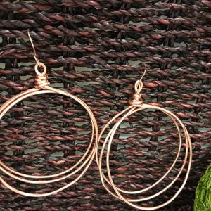 PURE COPPER TRIPLE BANDED HOOPS