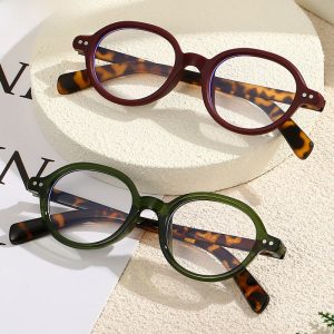 Round Blue-Light Reading Glasses | Retro Two-Tone Frame | Non-Rx to +4.00