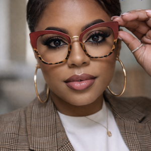 Blue-Light Filtering Oversized Cat-Eye Glasses