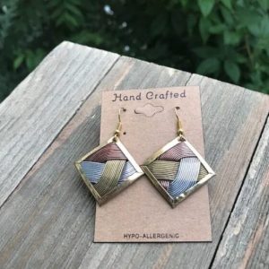 3-Metal Weave Earrings