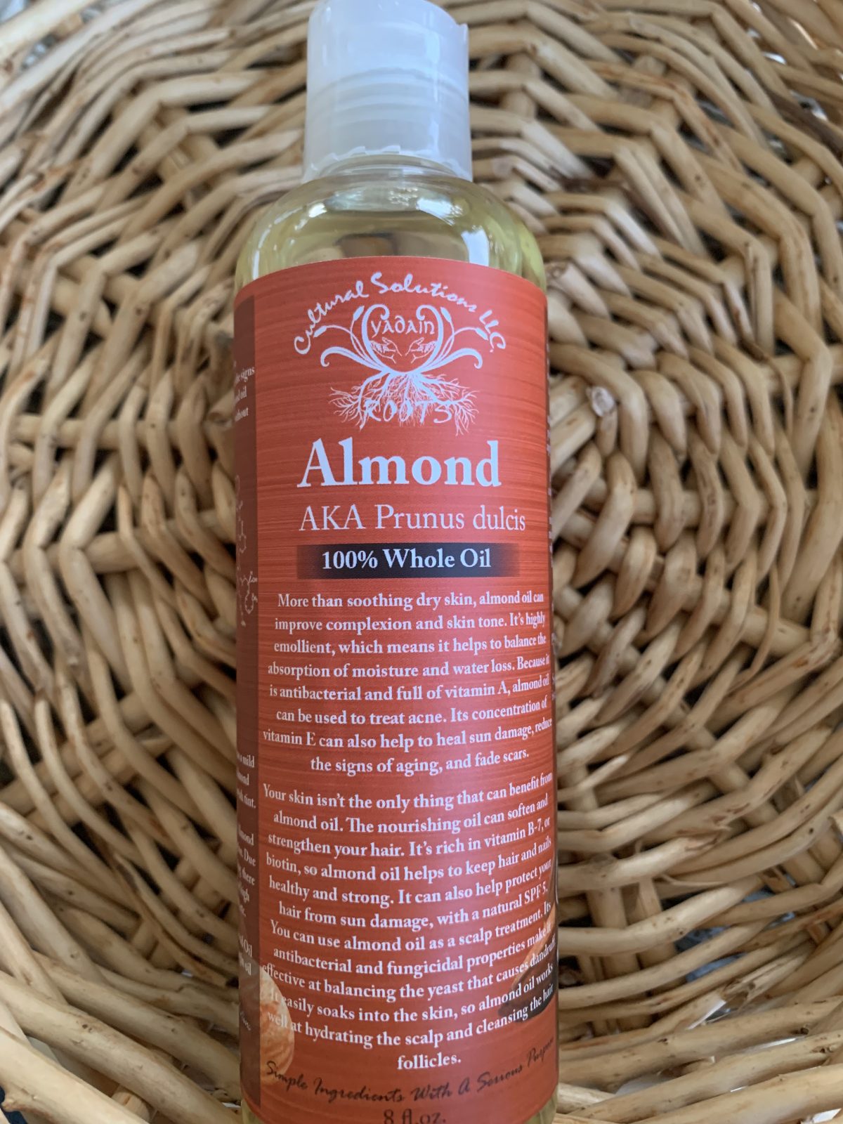 Almond 100% Whole Oil - 8oz