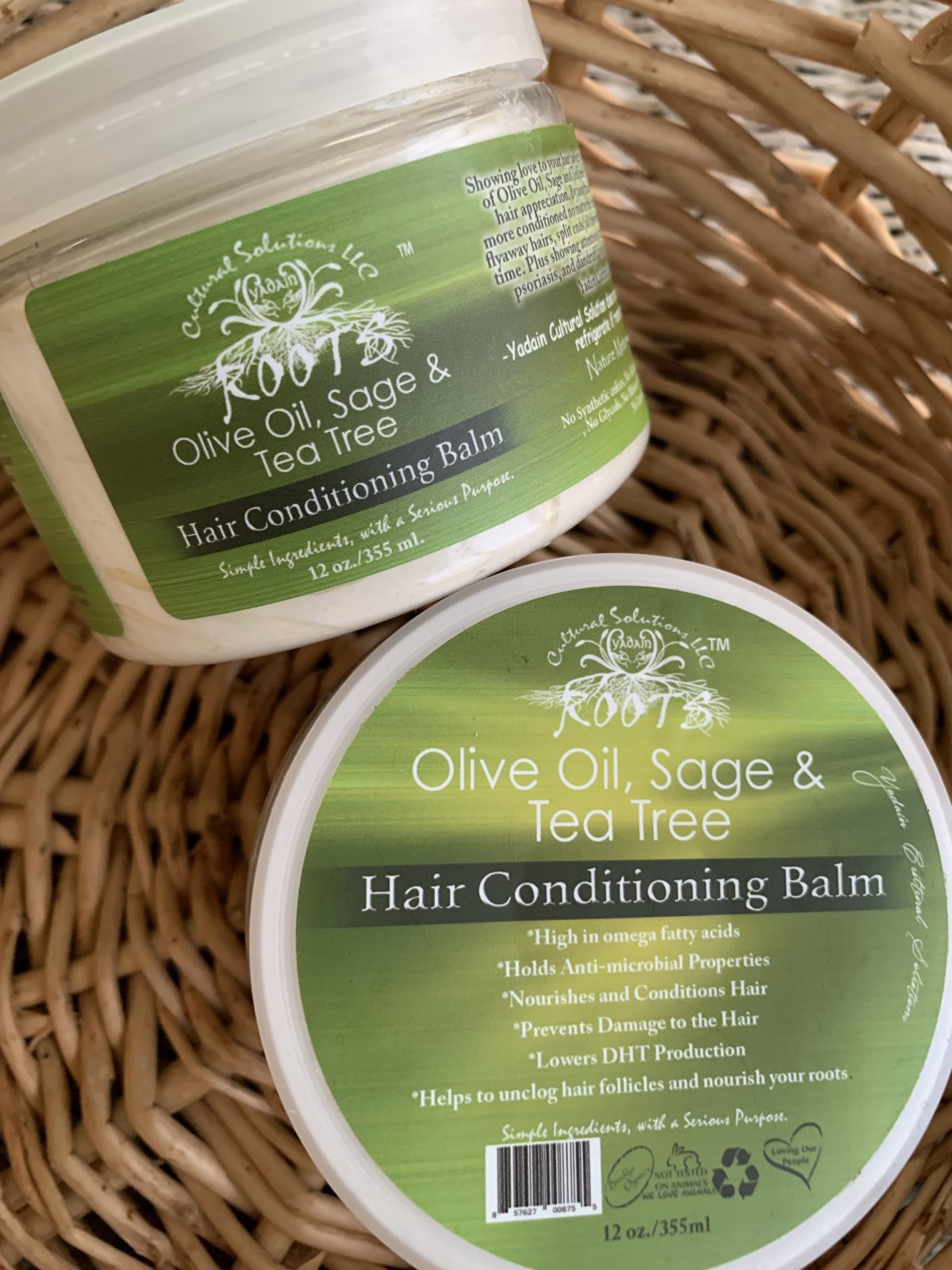 ANTI-BREAKAGE HAIR BUTTER w/ Olive Oil, Sage & Tea Tree - 12oz.