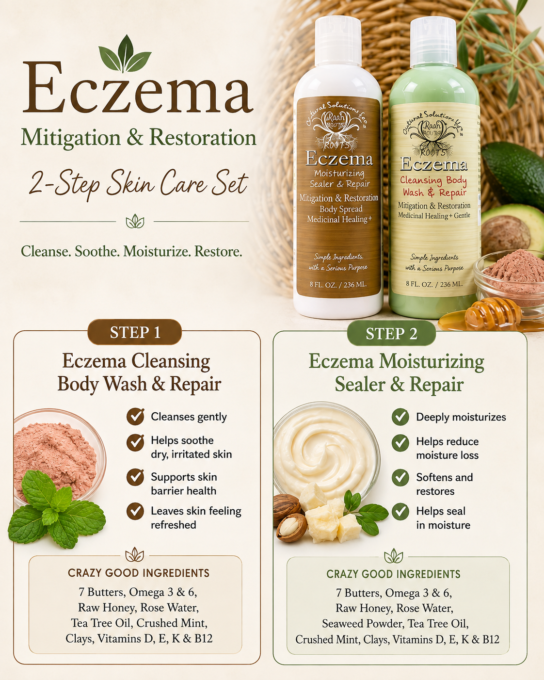ECZEMA RESTORATION WASH + MOISTURIZING SEALER SET - Image 2