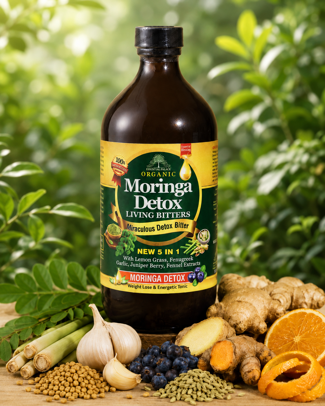 MORINGA DETOX LIVING BITTERS - 16oz