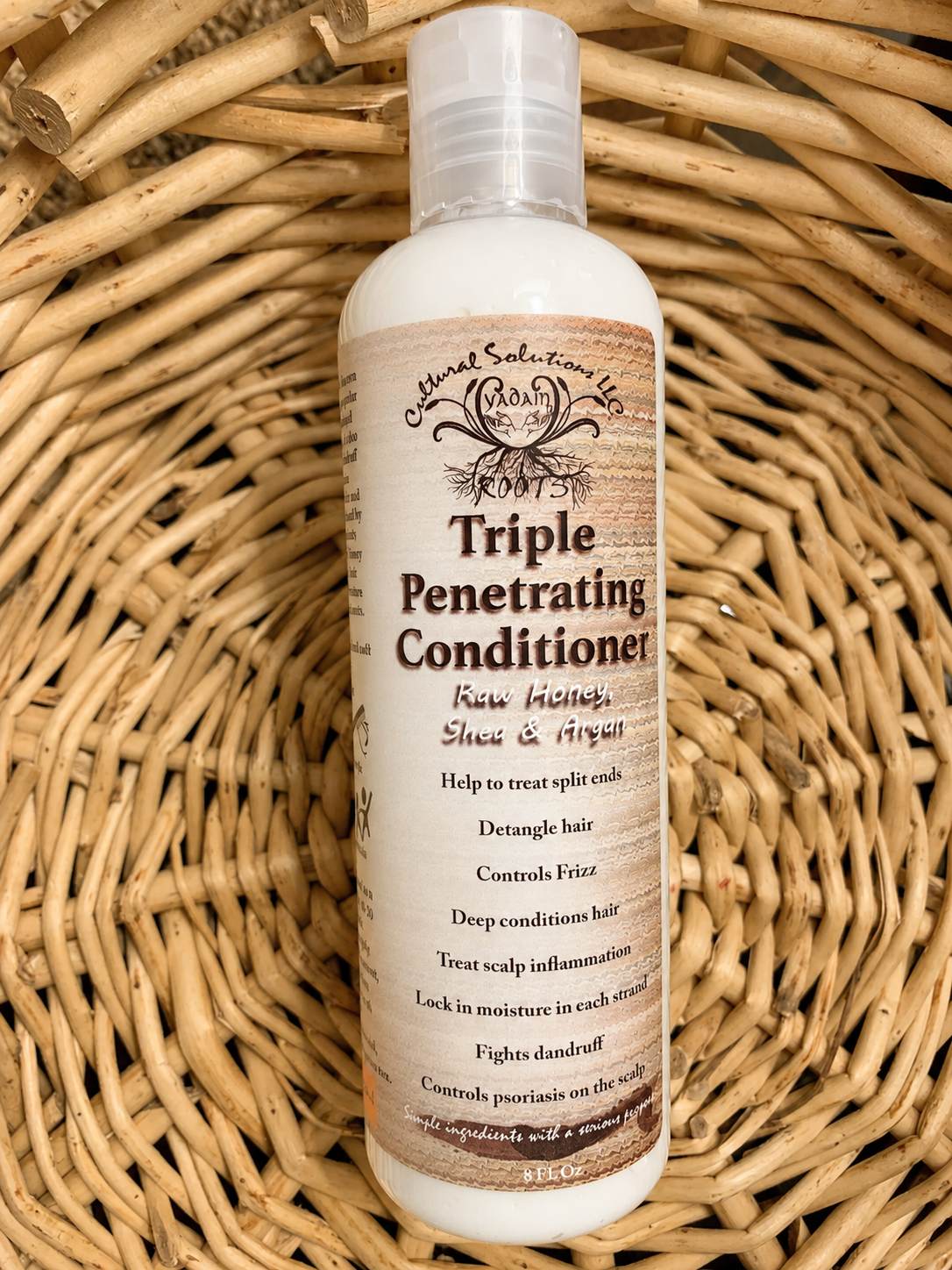 TRIPLE PENETRATING CONDITIONER w/ Raw Honey, Shea & Argan Oil - 8oz. (Great as a Leave-In!)