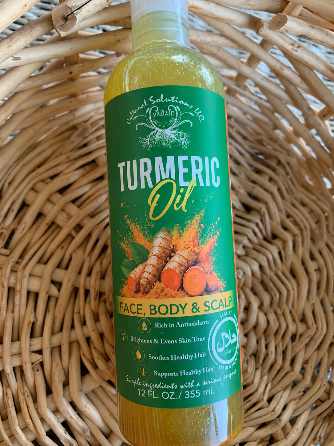 TURMERIC OIL FOR FACE, BODY & SCALP - 12oz Larger Size