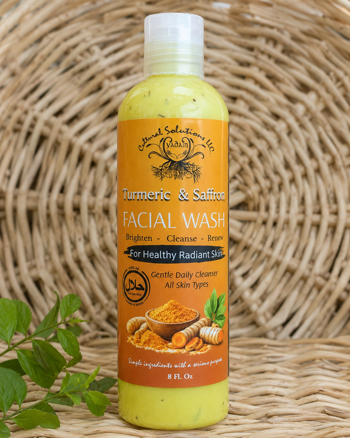 TURMERIC & SAFFRON FACIAL WASH - 12oz. Larger Size