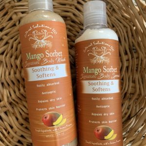 Mango Sorbet Soothing & Softening Body Wash + Body Spread Duo (Smells Fruity!)