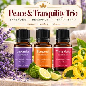 PEACE + TRANQUILITY Essential Oil Trio (Food Grade)